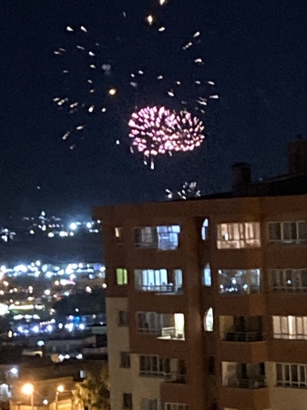 A view from my balcony. Kurds love fireworks 