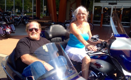 Linda and I on/in her 2006 HD with sidecar