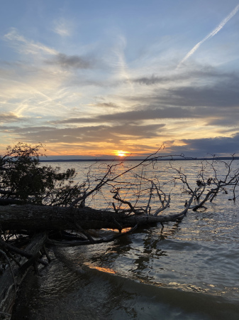 Sunset on the Potomac river