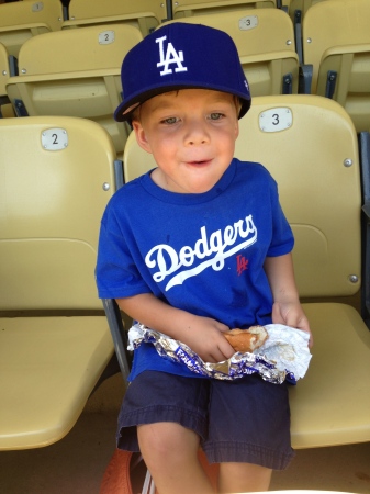 Jeremiah's first Dodger game 2015