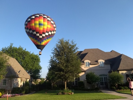 Hot Air Balloon over the house