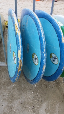 DT Surfboards Used Rentals at Queens Beach Hi.