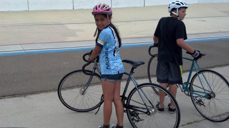 Daughter's track cycling lessons [June 2012]