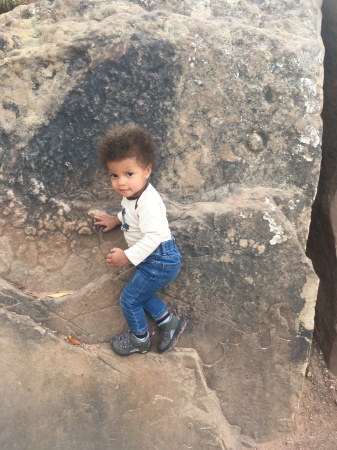 The munchkin climbing in Boulder Colorado Octo