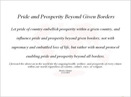 Pride and Prosperity Beyond Given Borders