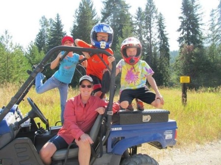 Mary and the Grand Kids at our hunting place