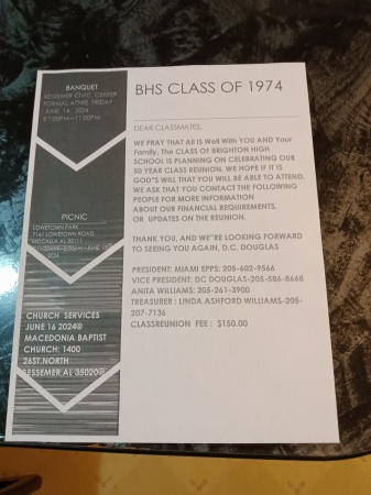 Class reunion info is Complete 