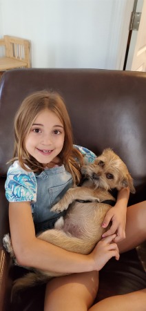 Our granddaughter & our furry boy, Chuy
