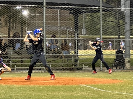 ONE GRANDSON UP TO BAT AND ONE ON DECK