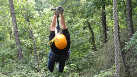 Zip lining at The Gorge