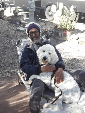 Bubba and T camping in Silver City NM