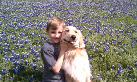 Son Evan and his dog Rowdy