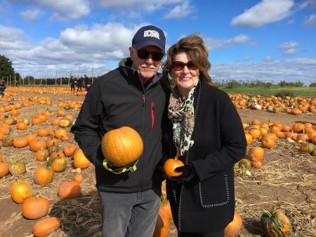 Al and I picking pumpkins