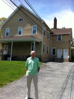 In front of grandparents house Greenwich CT