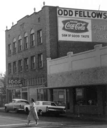 Oddfellows Hall and other store fronts 6th