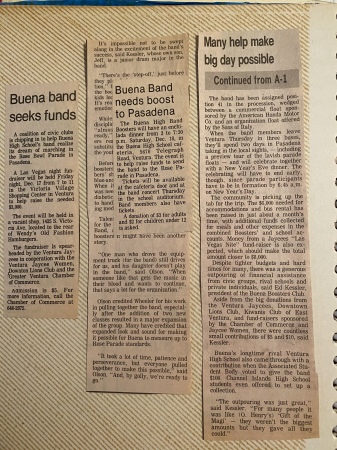 Tim Brown's album, Buena marching band 1983