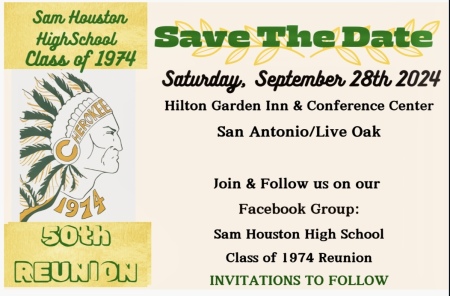 Sam Houston High School Class of 1974 50th Reunion