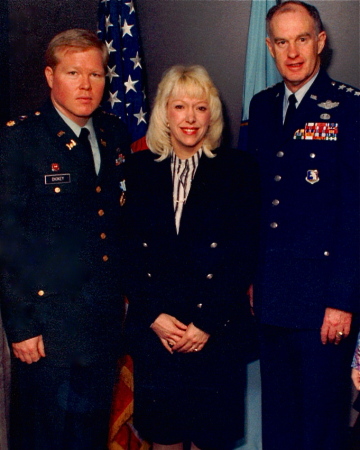 Receiving medal for General Mcinerney