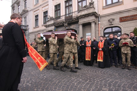 Funeral procession of Ukrainian soldier