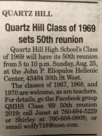 Shirley Heathman's album, Quartz Hill High School 50th Reunion Class o...