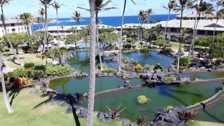 View from our balcony at the Point at Poipu
