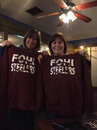 Robbie & I showing off our Fohi sweatshirts