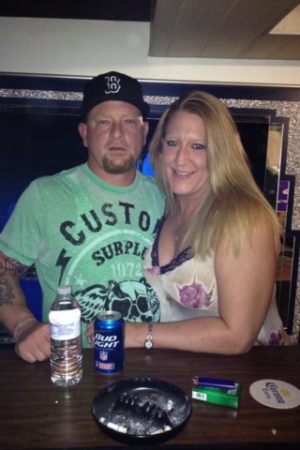 Bobby & I at our bar in our basement 2014 :)