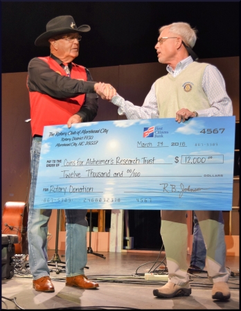 Rotary Donation to Alzheimer's Research