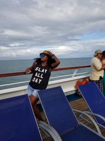 MY dauggter (the  artist)  on Cruise Sbip to t