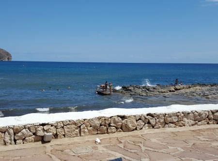 Beach bar on the Med in Moraira Spain 