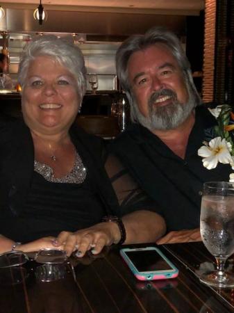 Jerry and Donna on a cruise dining