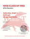 Class of 1982 West High School Reunion reunion event on Sep 3, 2022 image