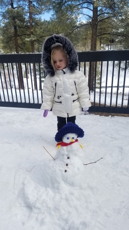 Ella's first snowman