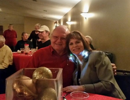 Sharon and I and a Christmas party