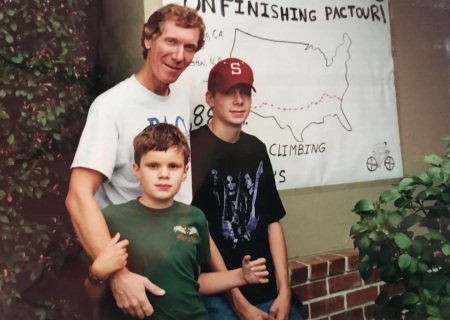 Scott with sons Travis and Jimmy in 1996