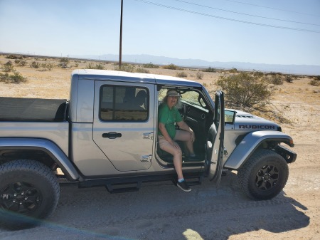 Leona, checking the ground clearance. 