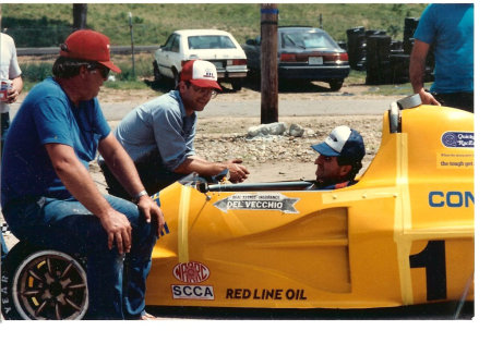 race day me, Mike Hays in car Frank Delvecchio