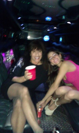 myself and christine in the limo, my birthday