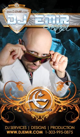 DJ Emir Santana Business Card Design Front