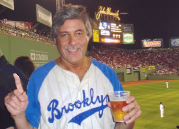 BROOKLYN BOY IN FRONT OF GREEN MONSTER