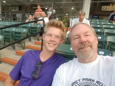W/grandson at Boomers game 7/27