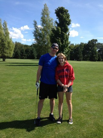 Golfing with my son, Mark and grand-daughter,