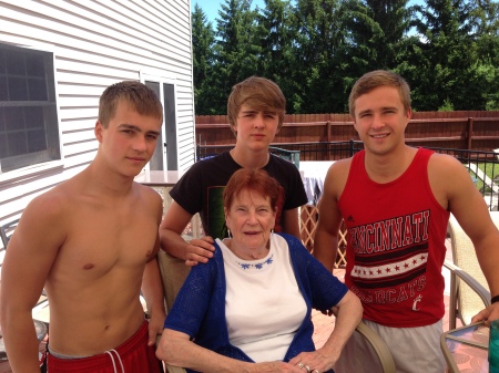 Our Boys Jesse, John & Jake with my mom