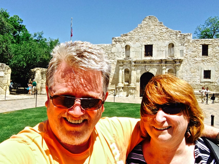 At the Alamo with my lady, Elaine