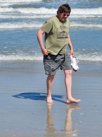 Russ (hubby) on beach near Cape Canaveral. 