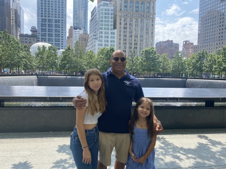 Visiting 9/11 Memorial with Granddaughters