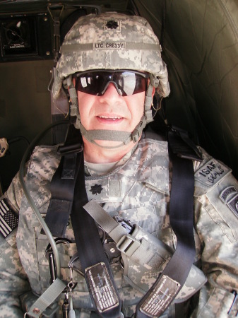 LTC Cressy waiting for liftoff to FOB Ghazni 