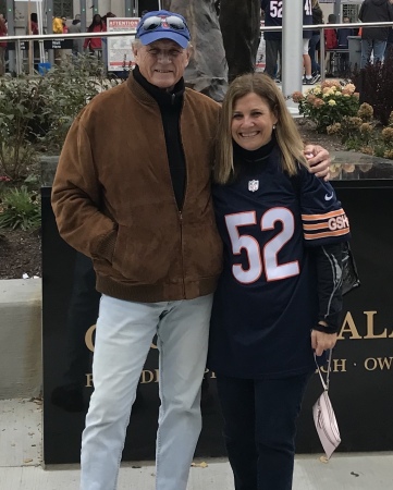 With daughter, Lisa, at Bears Game