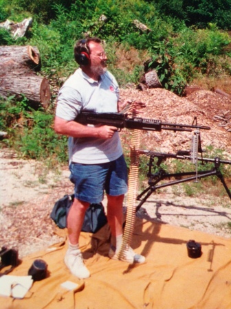 Jim with M60 and MG34 Machine Guns