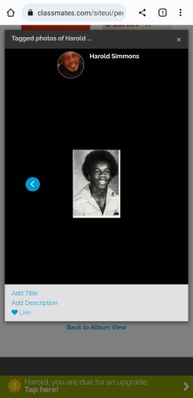 Harold Simmons' Classmates profile album